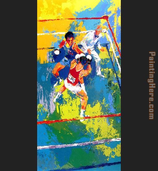 Olympic Boxing Moscow 1980 painting - Leroy Neiman Olympic Boxing Moscow 1980 art painting